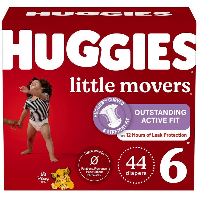 Huggies Little Movers Baby Diapers, Size 6 (35+ lbs), 44 Ct_0