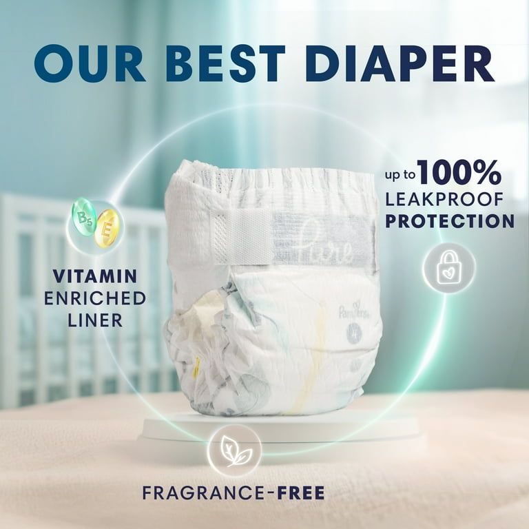 Pampers Pure Baby Diapers Size 3, 66 Count _1