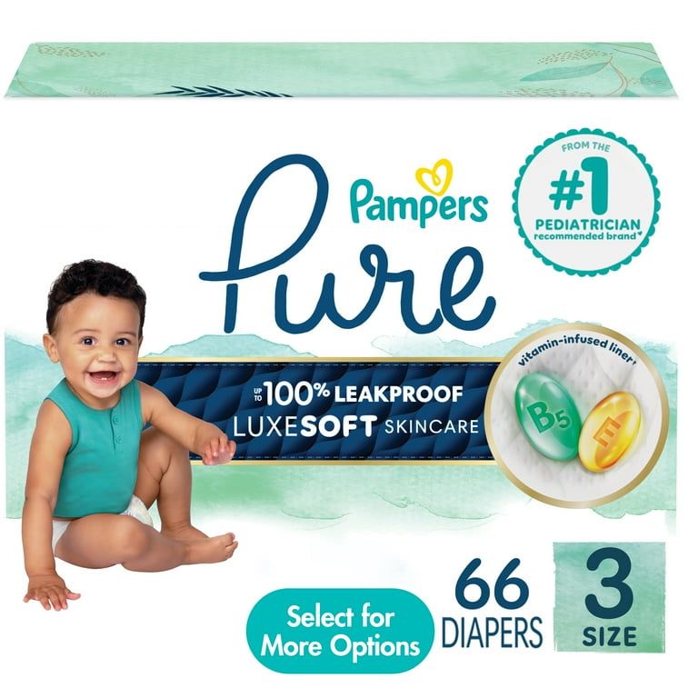 Pampers Pure Baby Diapers Size 3, 66 Count _0