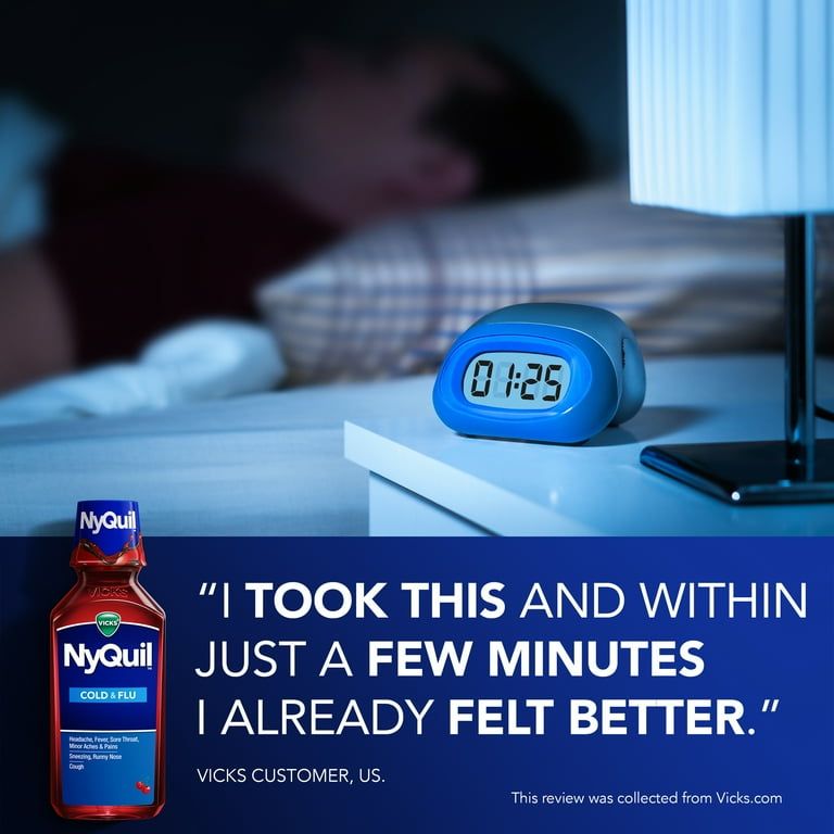 Vicks NyQuil Cold and Flu Liquid, Nighttime Cold and Flu Medicine, Cherry, 12 Fl oz_5