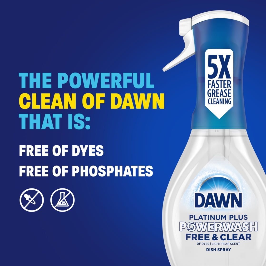 Dawn Powerwash Spray, Dish Soap, Dishwashing Liquid, Free & Clear, 16 Fl Oz_4