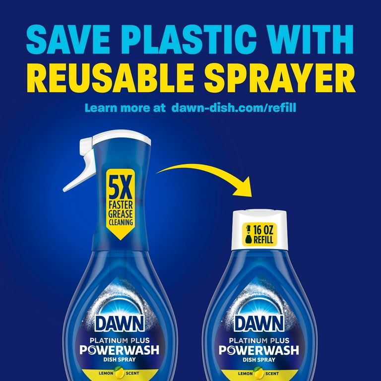 Dawn Platinum Powerwash Dish Spray, Dish Soap, Lemon Starter Kit, 16 fl oz_4