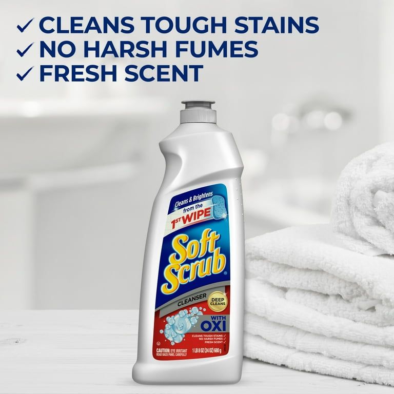 Soft Scrub Multi-Purpose Kitchen and Bathroom Cleaner with OXI, 36 Ounce_2