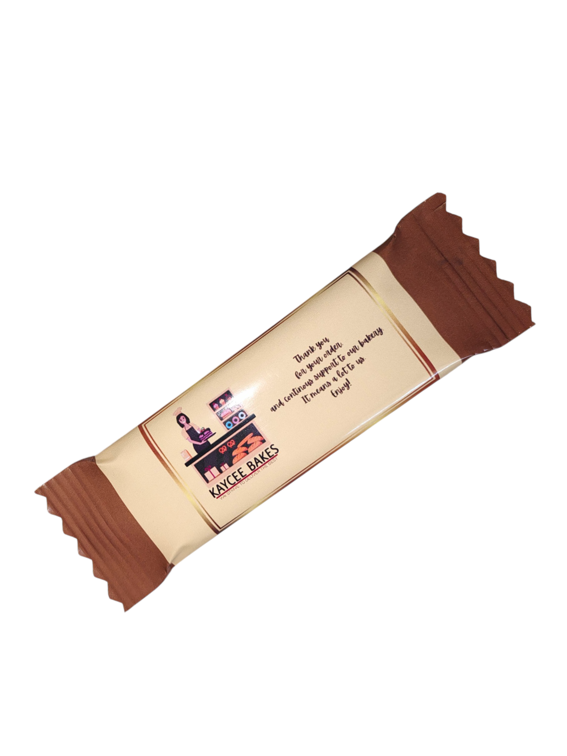 Personalized( name or logo) chocolate wraps + 2 finger Box  of 20_0