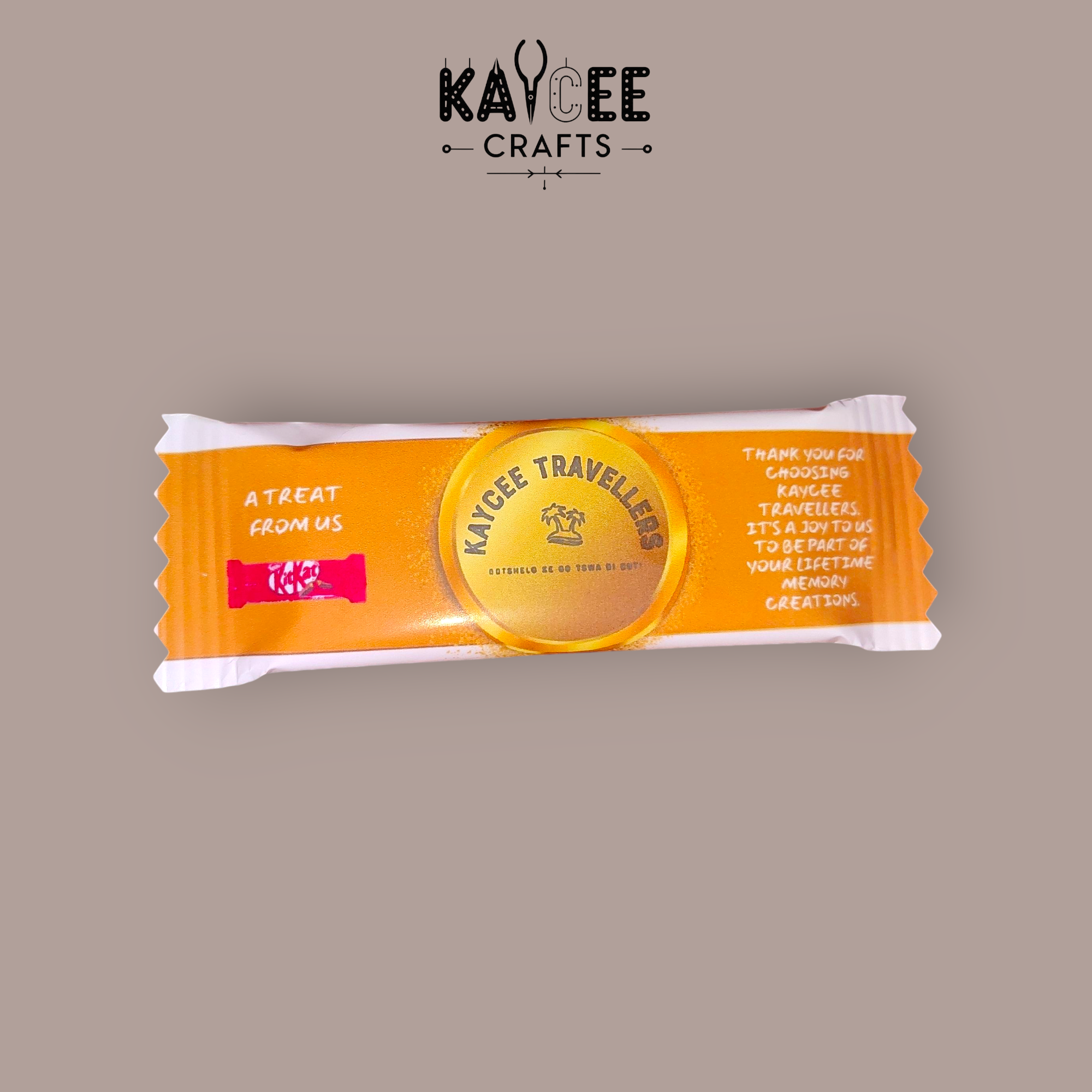 Personalized( name or logo) chocolate wraps + 2 finger Box  of 20_1