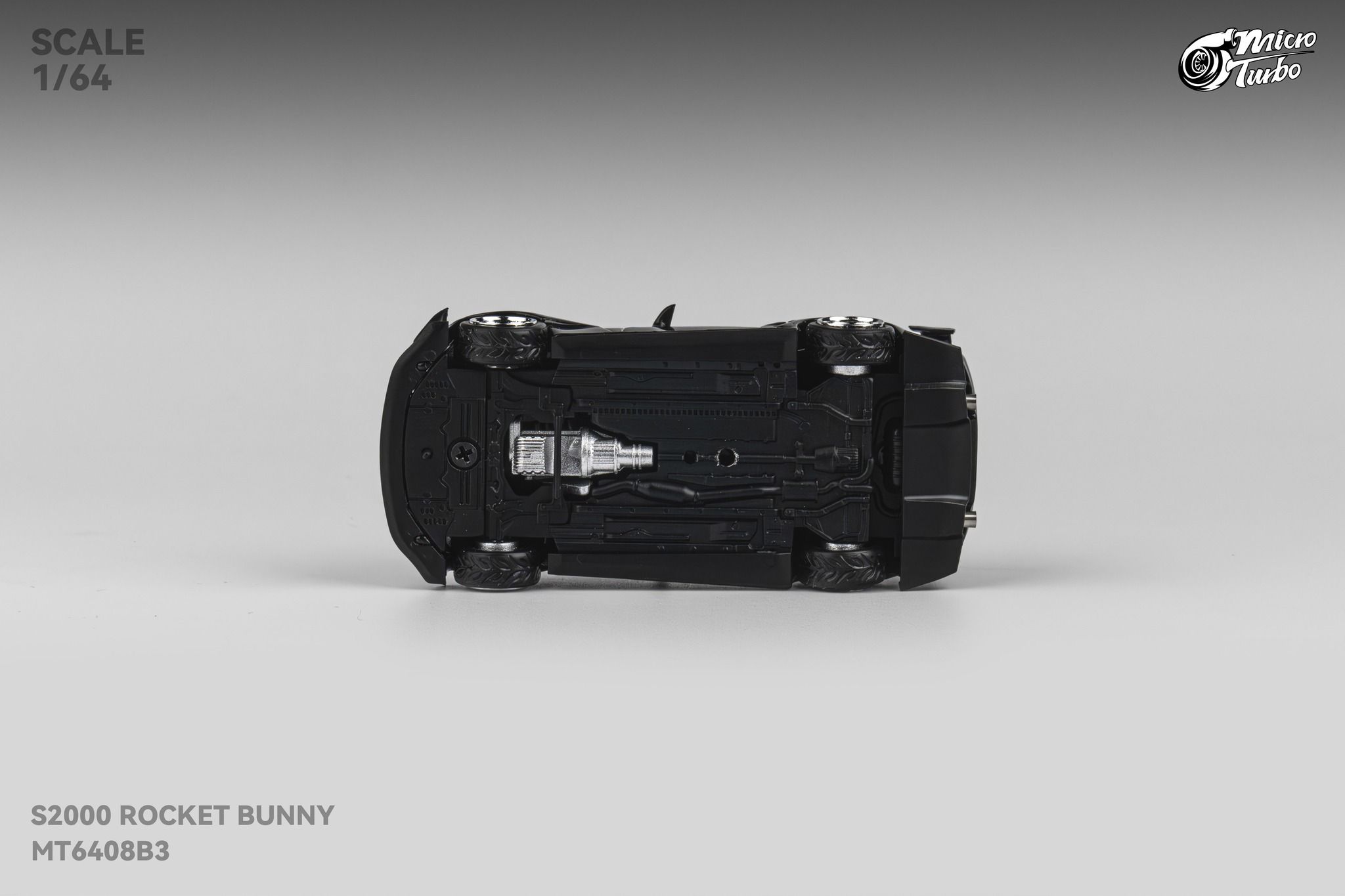 MICRO TURBO MODEL 1/64 HONDA S2000 ROCKET BUNNY - METALLIC BLACK_10