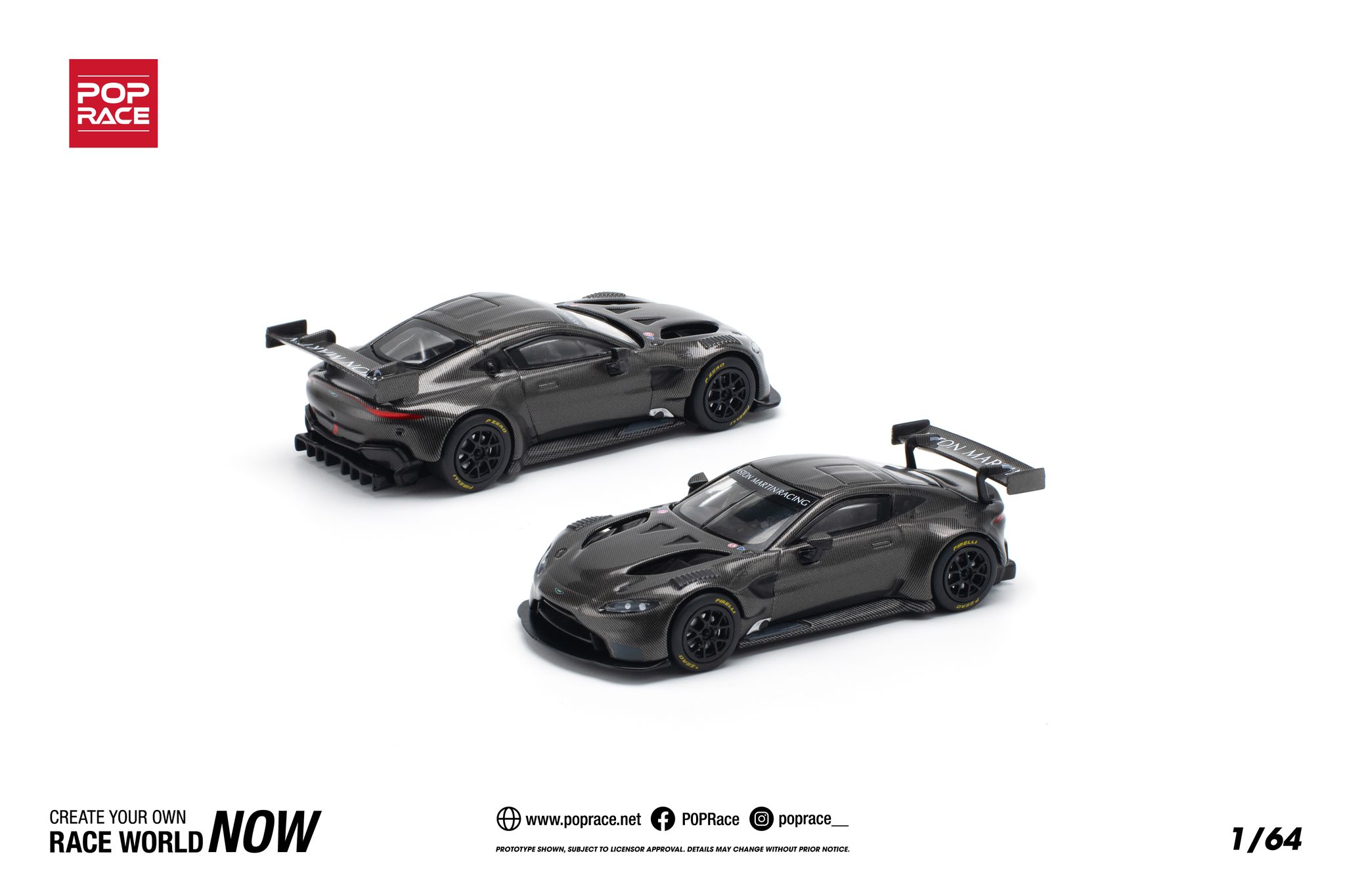 POP RACE MODEL 1/64 ASTON MARTIN VANTAGE GT3 - CARBON EDITION_2