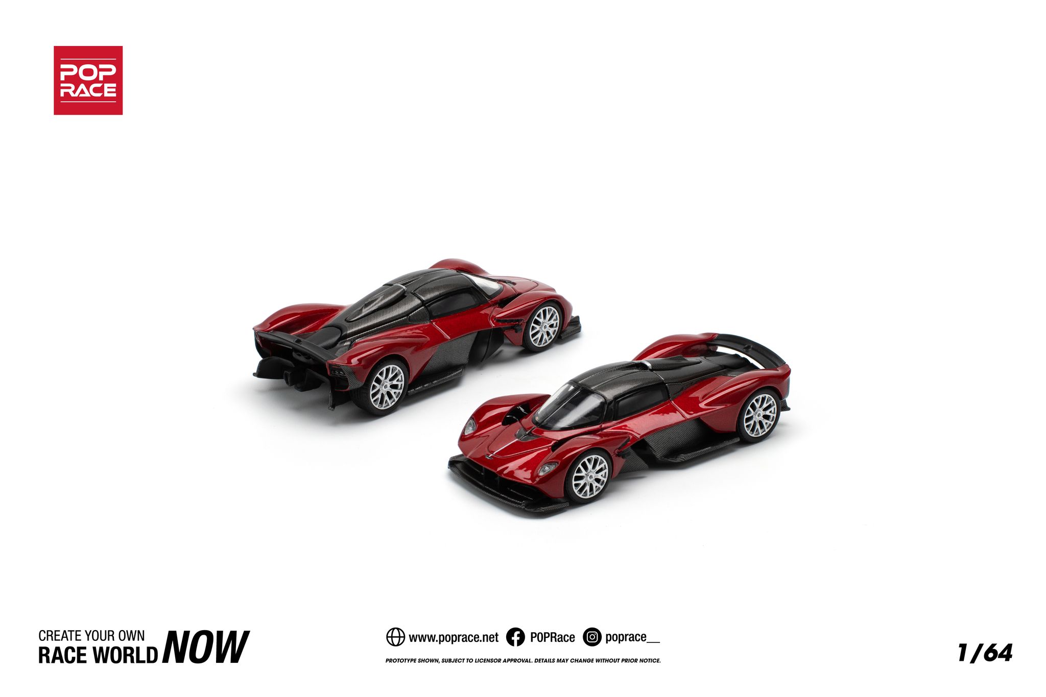 POP RACE MODEL 1/64 ASTON MARTIN VALKYRIE - SUPERNOVA RED_2