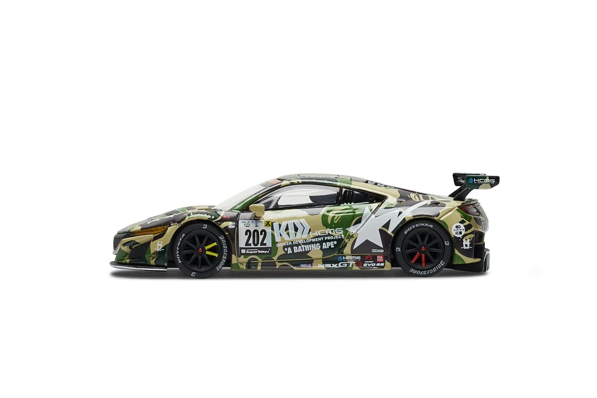 POP RACE MODEL 1/64 HONDA NSX GT3 EVO22 KCMG BATHING APE_4