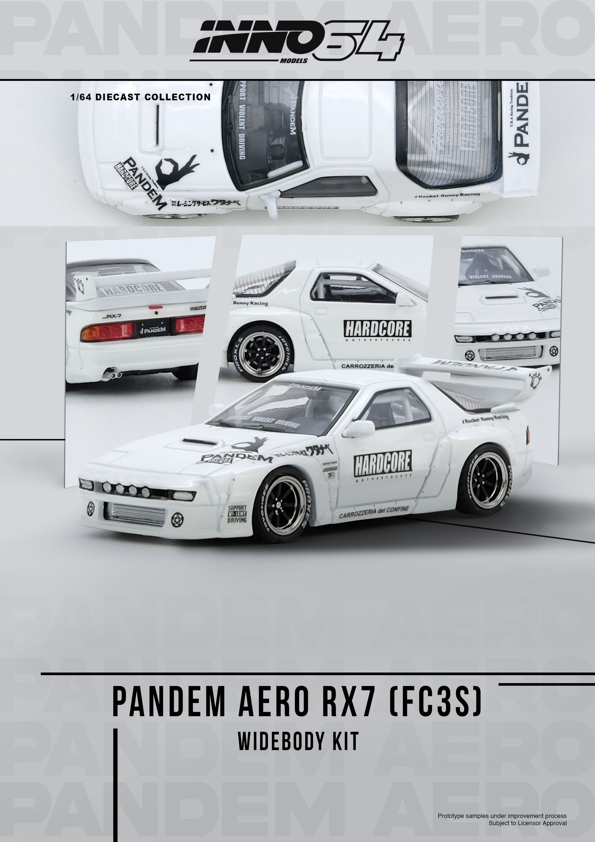 INNO MODEL 1/64 MAZDA RX7 (FC3S) "PANDEM AERO" Widebody Kit_0