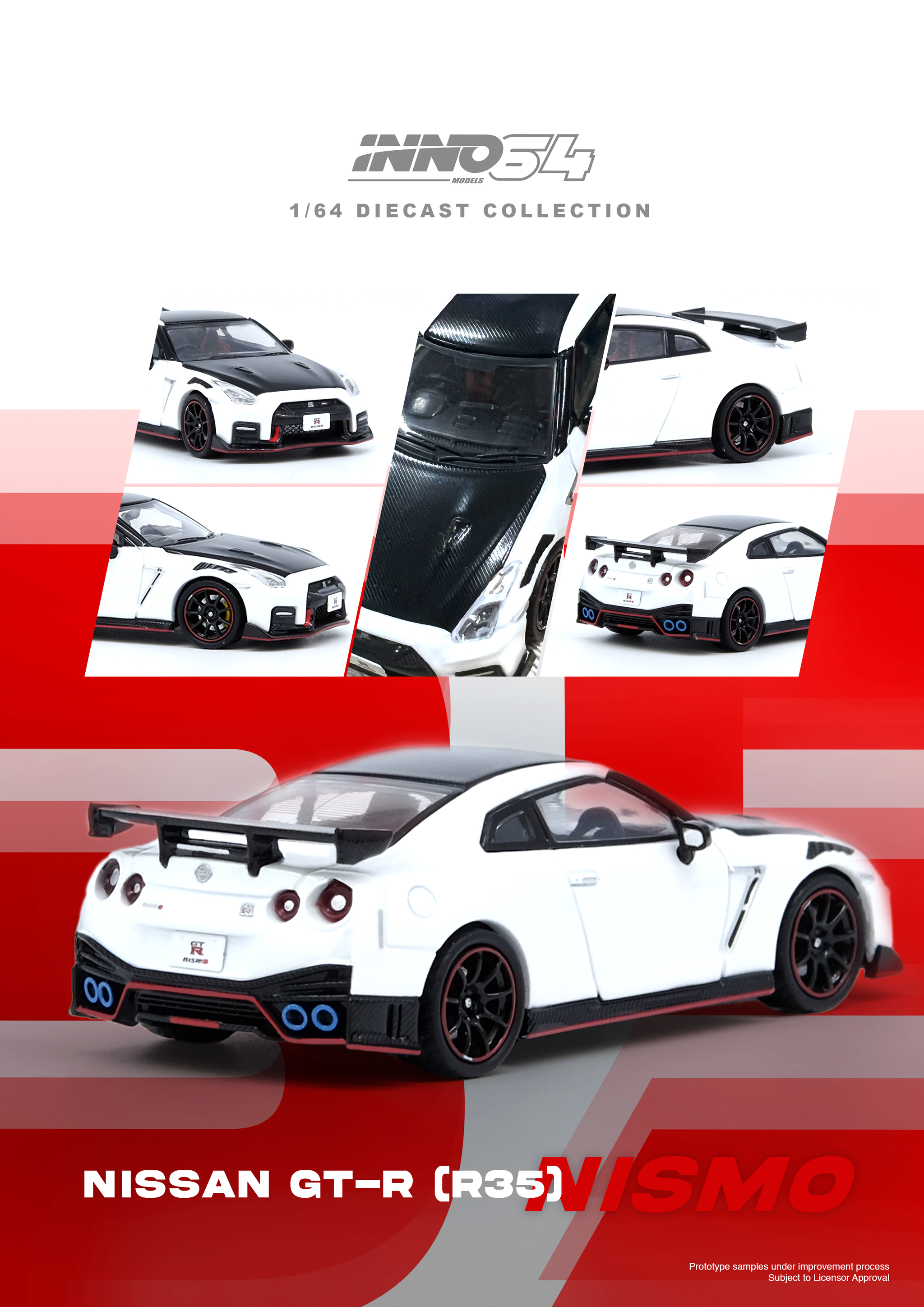 INNO MODEL 1/64 NISSAN GT-R (R35) NISMO - WHITE_0