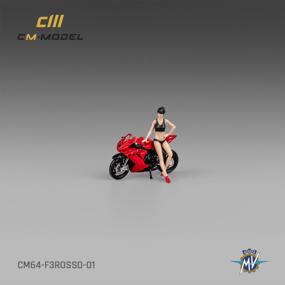 CM MODEL 1/64 MV AGUSTA F3ROSSO RED WITH SHOWGIRL_1