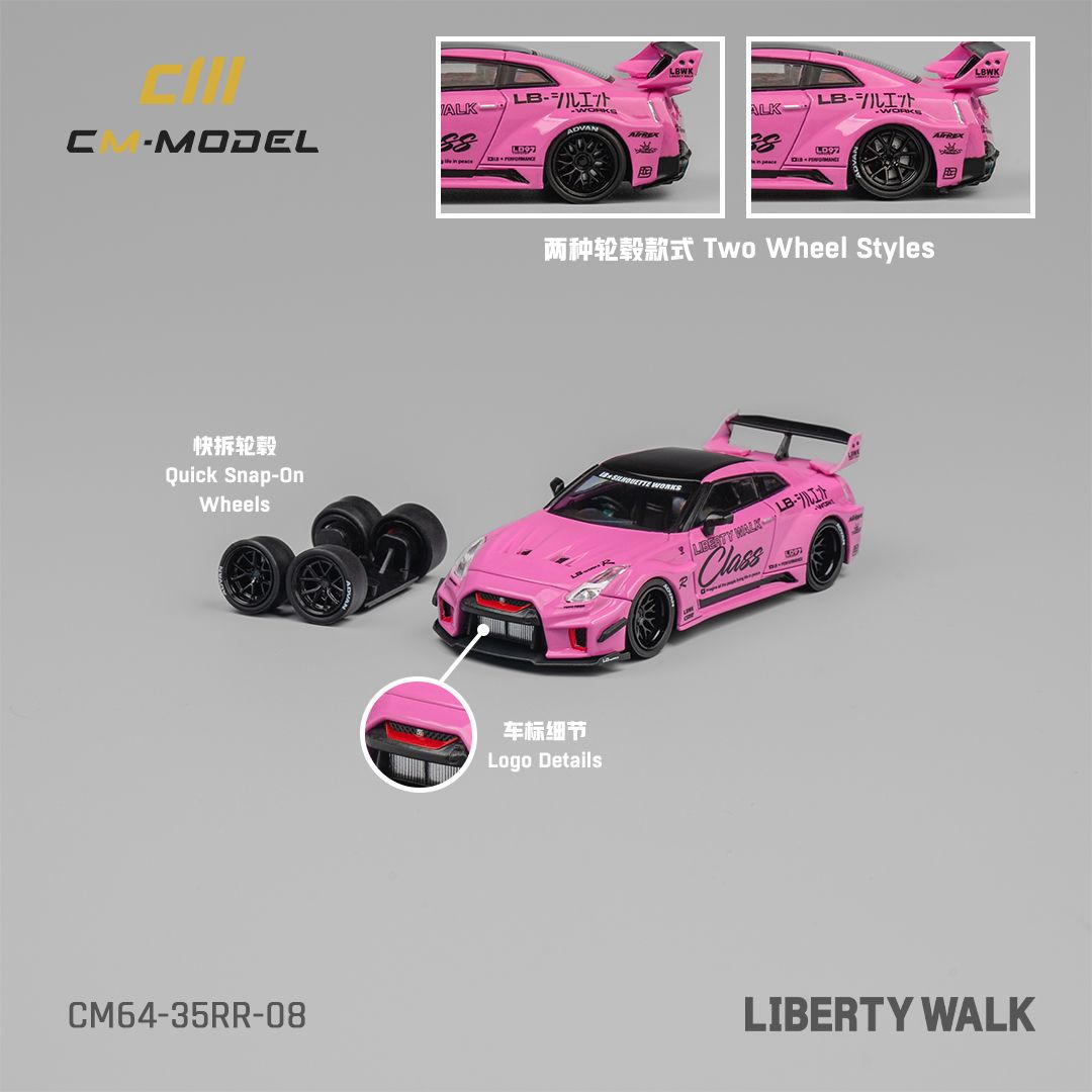 CM MODEL 1/64 NISSAN LBWK GT35RR - PINK_0