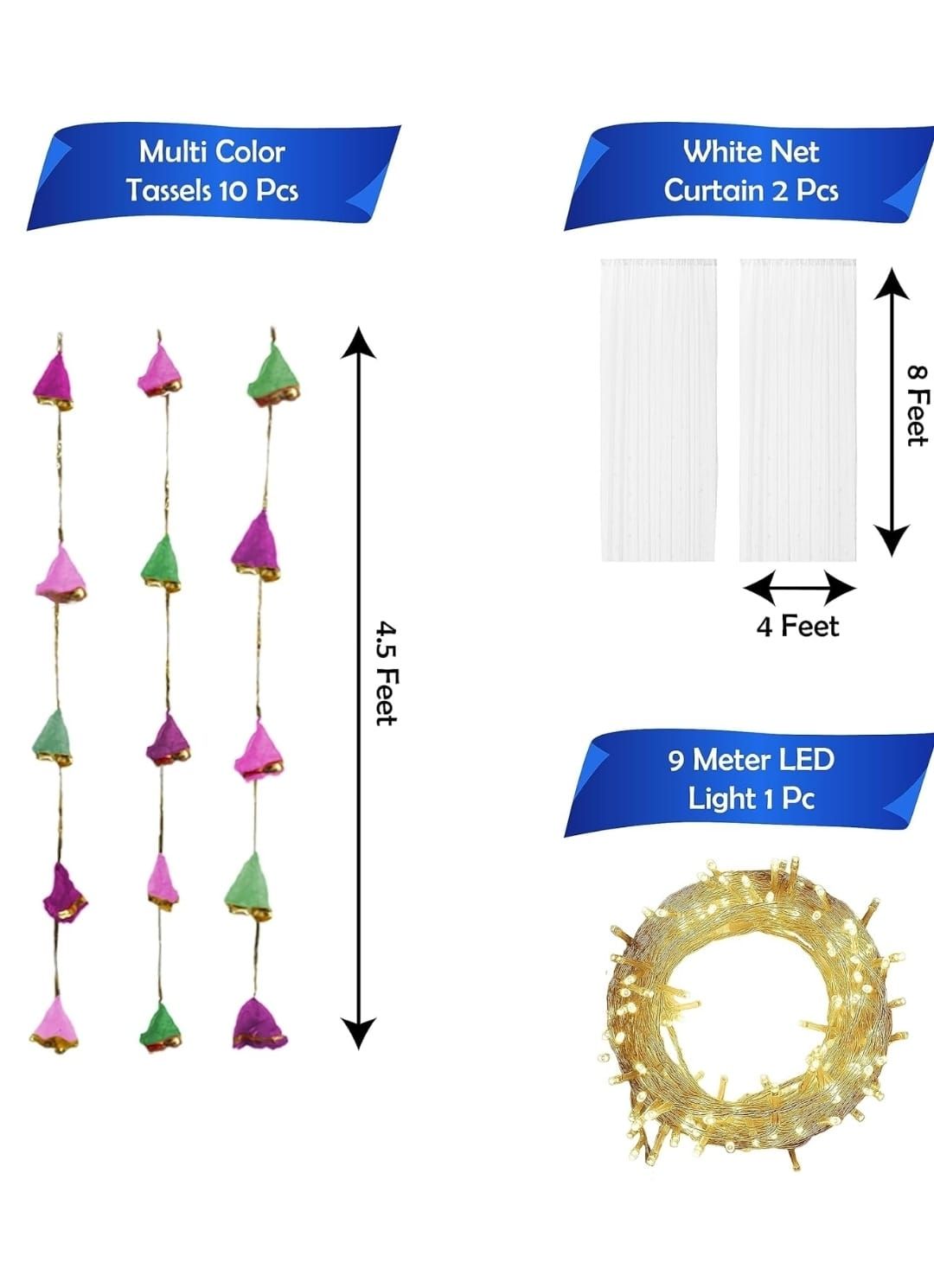 Ganpati Decoration Backdrop (White and Tassels)_1
