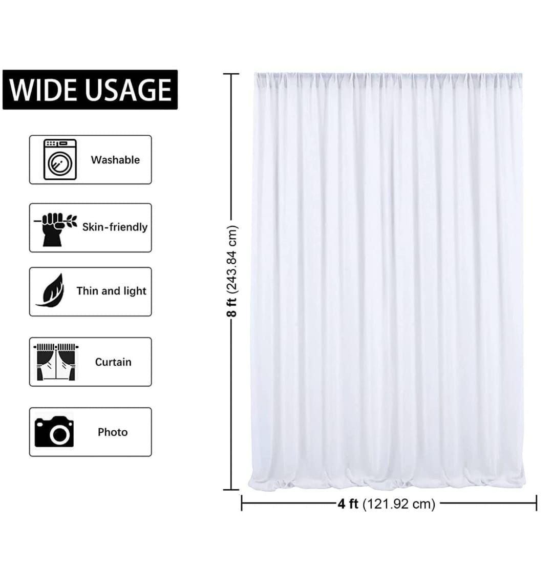 Ganpati Decoration Backdrop (White and Tassels)_2