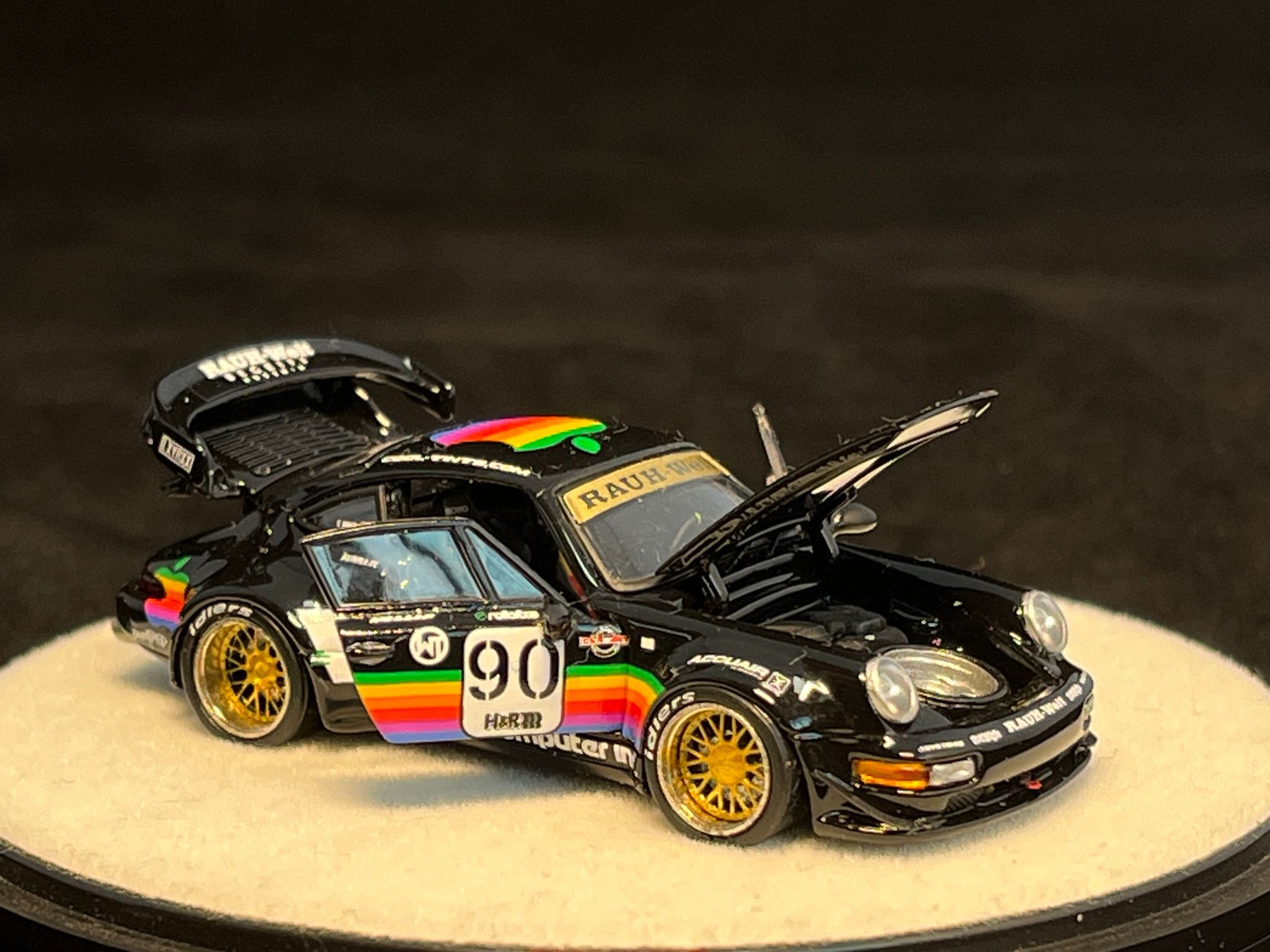 PGM MODEL 1/64 PORSCHE RWB964 BLACK APPLE #90_9