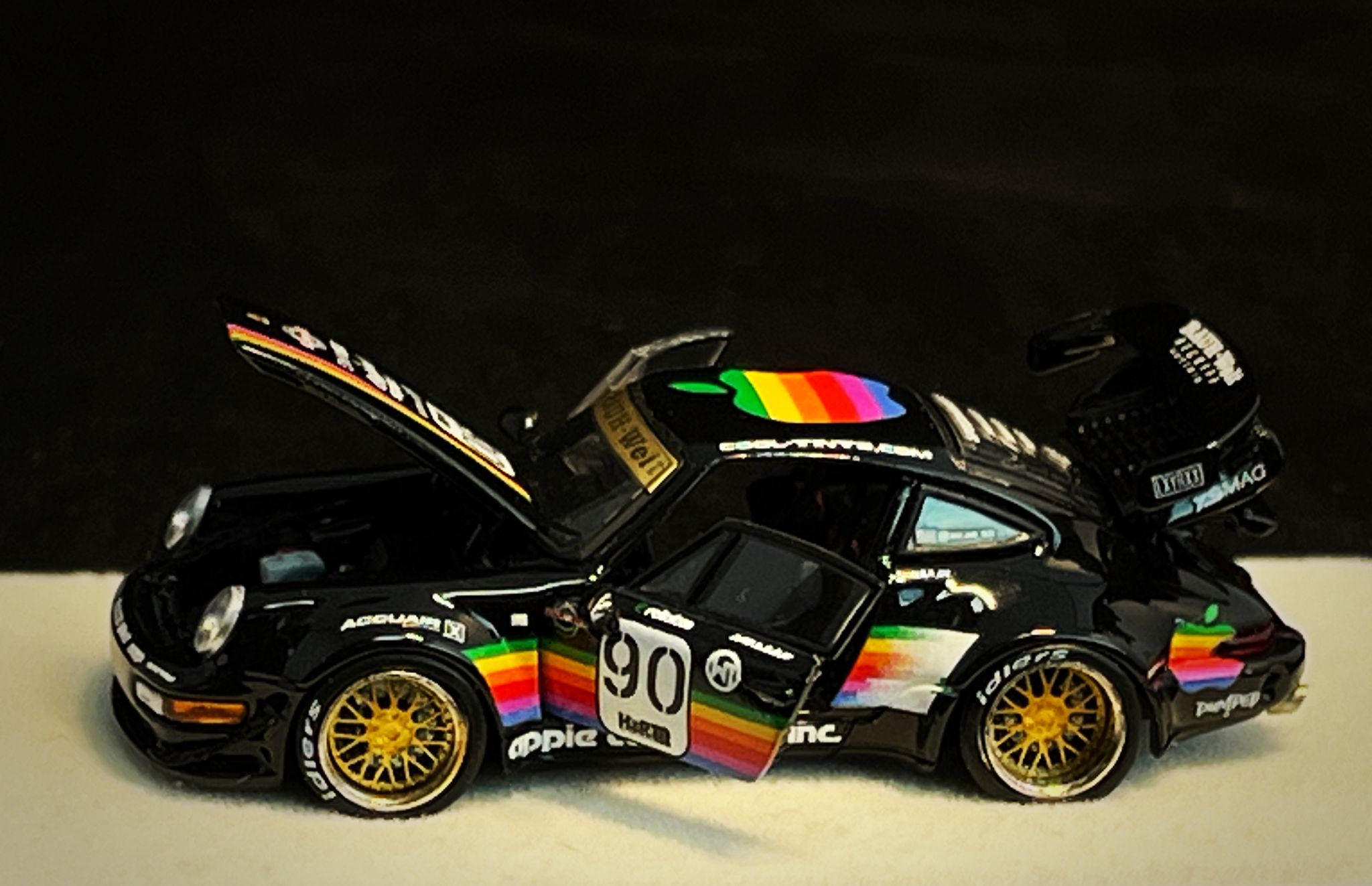 PGM MODEL 1/64 PORSCHE RWB964 BLACK APPLE #90_6