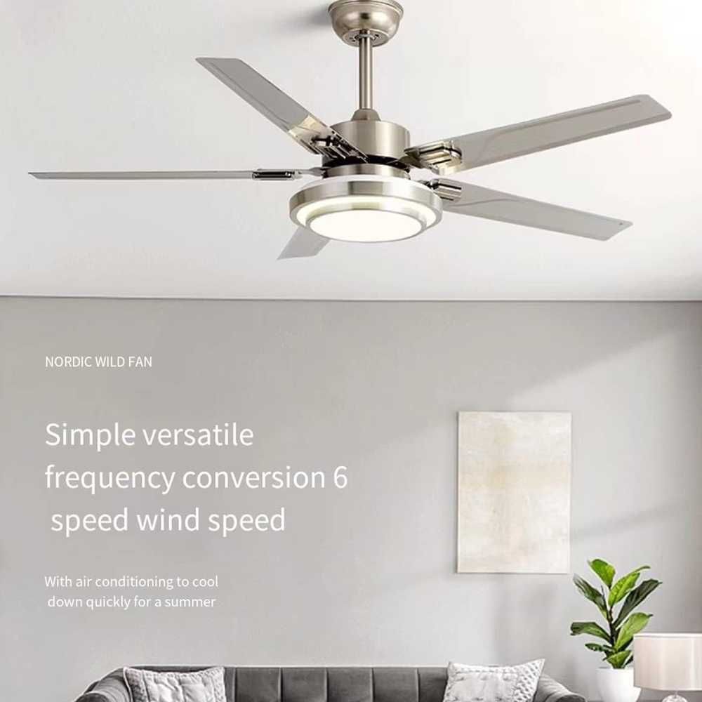 Kipas Angin Ceiling Plafon Gantung Sejuk Merata Serasa AC Dengan Lampu Tiga Warna Remote Control Stainless Premium Modern Garansi 1 Tahun_5