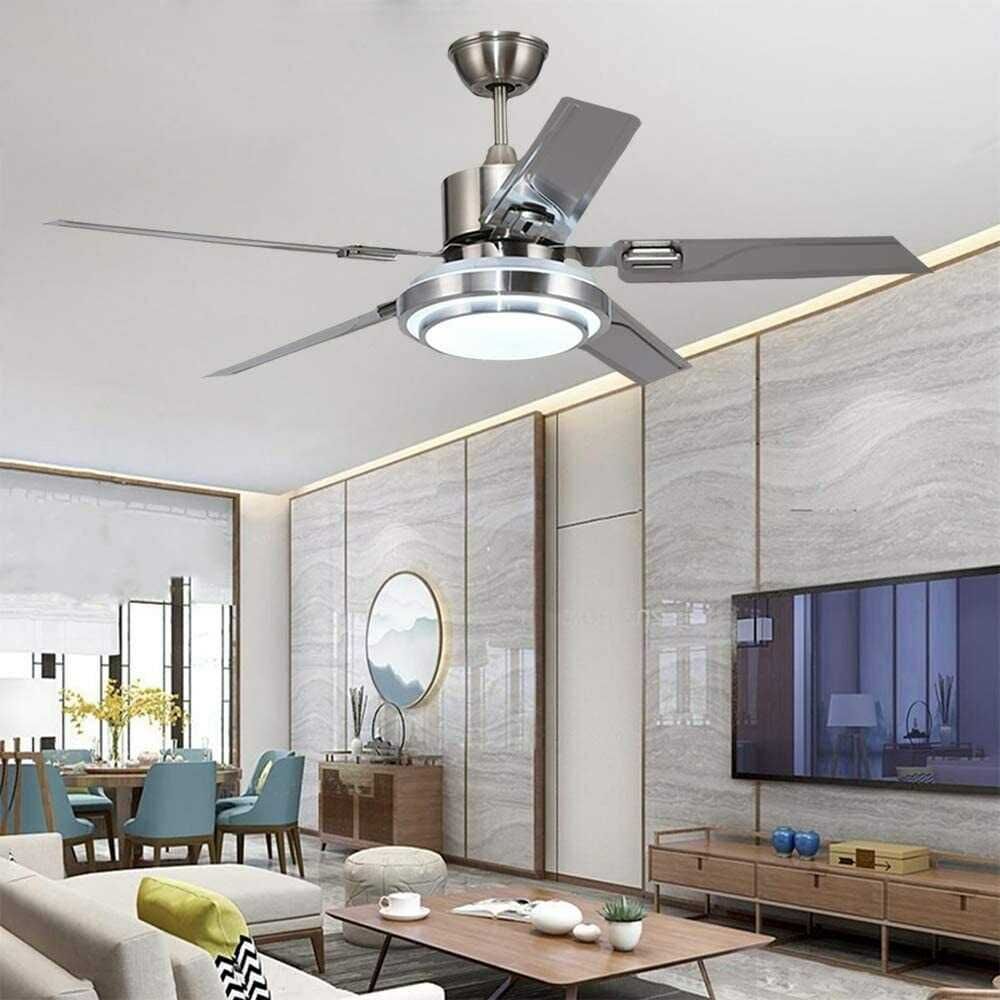 Kipas Angin Ceiling Plafon Gantung Sejuk Merata Serasa AC Dengan Lampu Tiga Warna Remote Control Stainless Premium Modern Garansi 1 Tahun_2