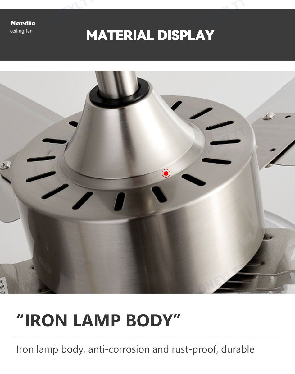 Kipas Angin Ceiling Plafon Gantung Sejuk Merata Serasa AC Dengan Lampu Tiga Warna Remote Control Stainless Premium Modern Garansi 1 Tahun_15