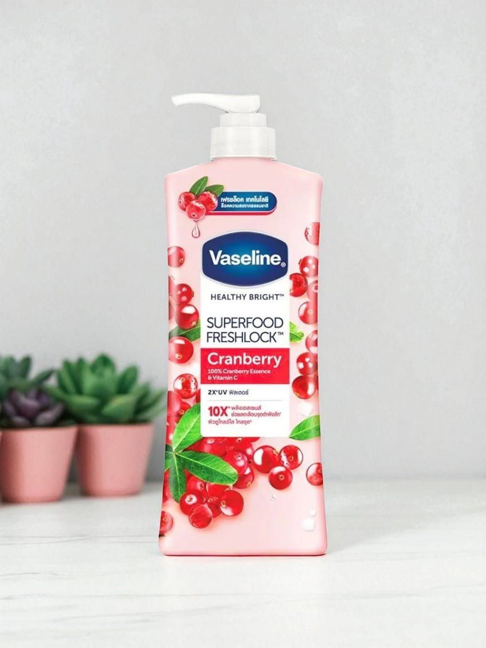 Vaseline Superfood Fresh Look Body Lotion-Cranberry فازلين لوشن مرطب سوبر فود للجسم بالتوت البري_1