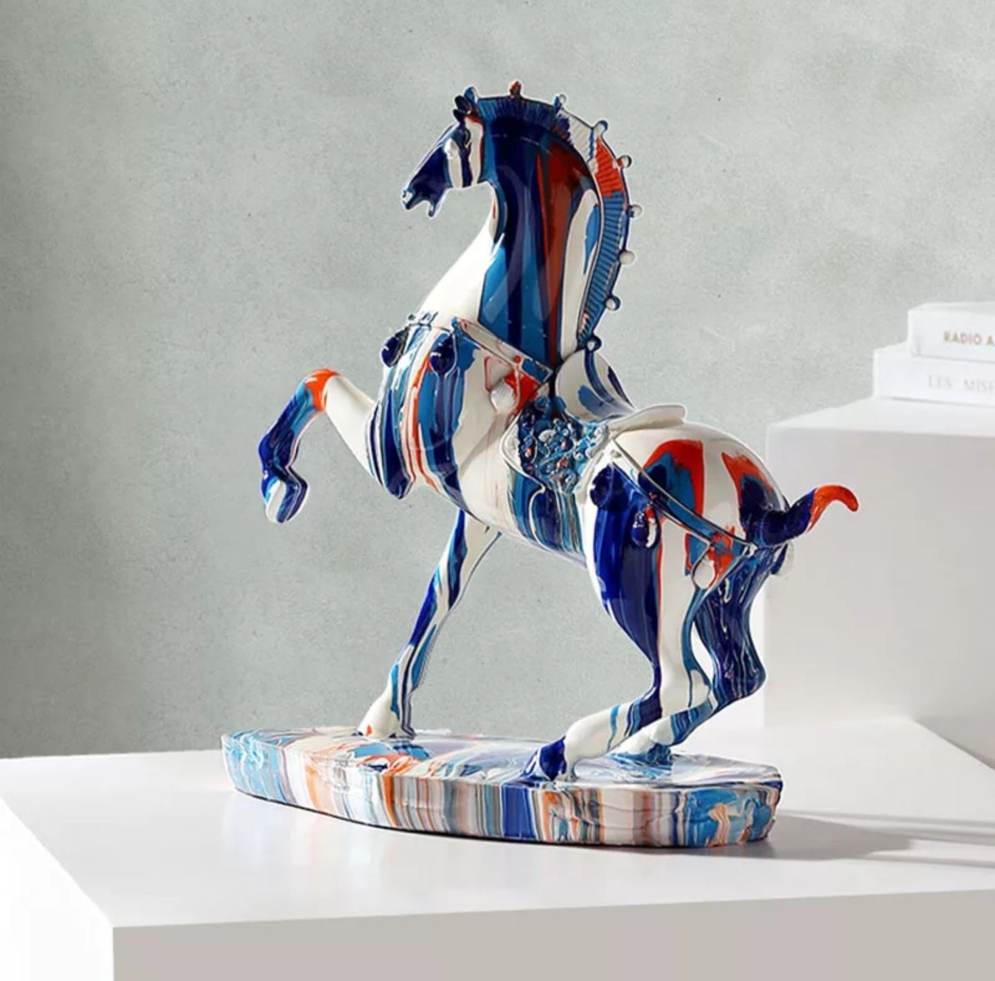 Patung Kuda Troya Premium Ornament Grafitti Pajangan Dekorasi Mewah_13