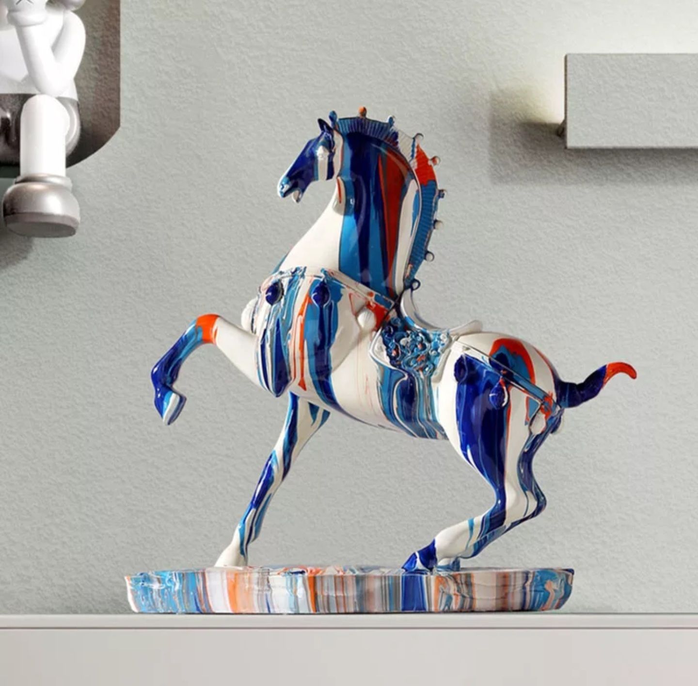 Patung Kuda Troya Premium Ornament Grafitti Pajangan Dekorasi Mewah_12