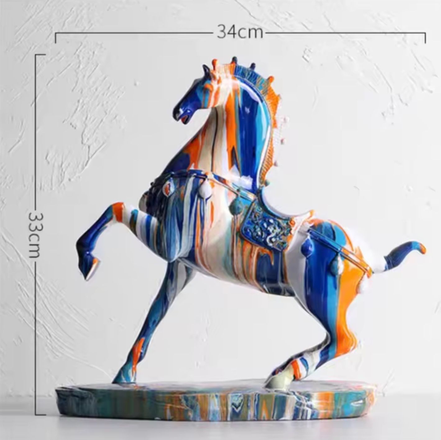 Patung Kuda Troya Premium Ornament Grafitti Pajangan Dekorasi Mewah_1
