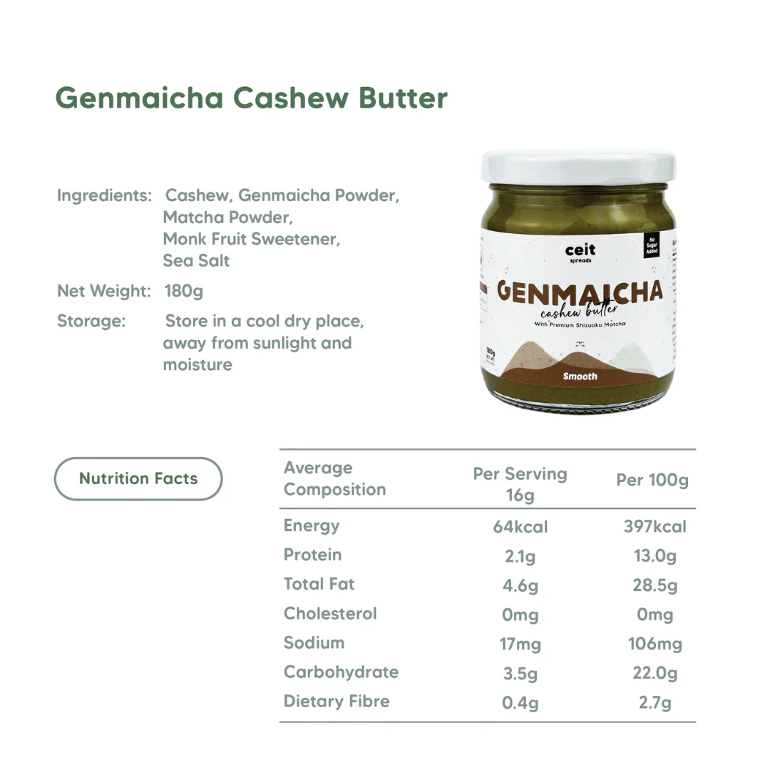 CEIT SPREADS Genmaicha Cashew Butter 180G_3