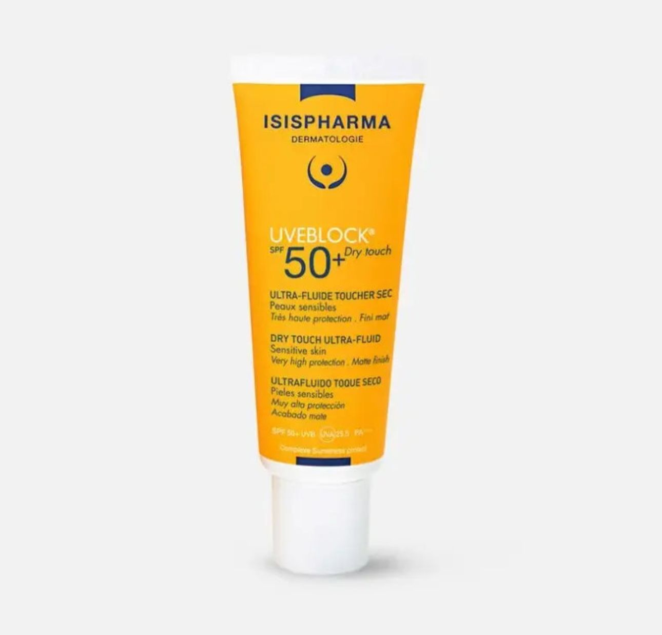 ISISPHARMA DERMATOLOGIE UVEBLOCK + 50 SPF DRY TOUCH  - واقي شمس ازيس فارما  يوفي بلوك دراي تاتش ألترا فلويد بعامل حماية +50 - 40 مل _1
