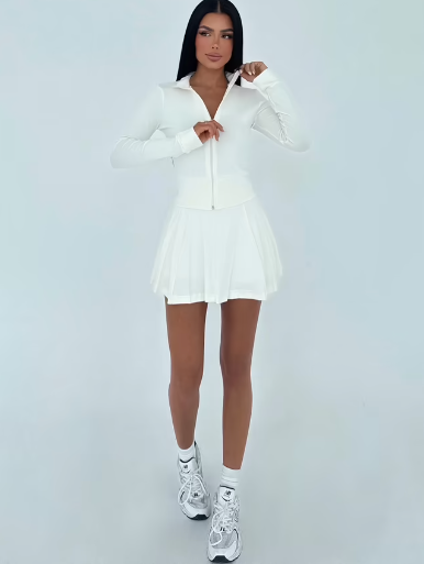 Sport Casual Slim Fit Zip Up Suit_3