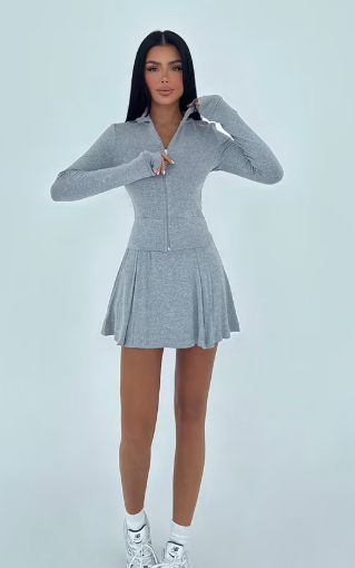 Sport Casual Slim Fit Zip Up Suit_5