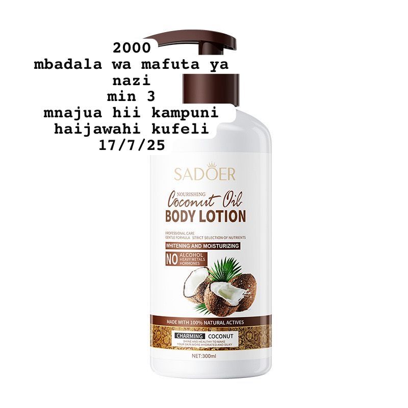 Coconut Oil body Lotion Sadoer 2000 usafiri tu_0
