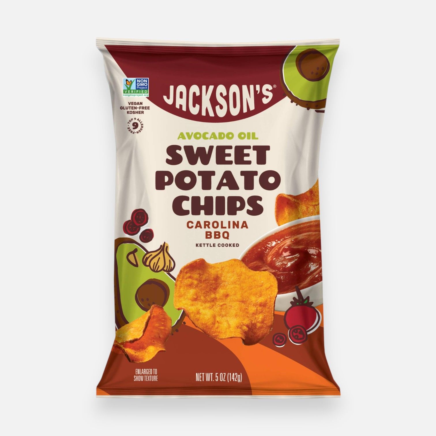 Jacksons Sweet Potato Chips Carolina Bbq 142g_0