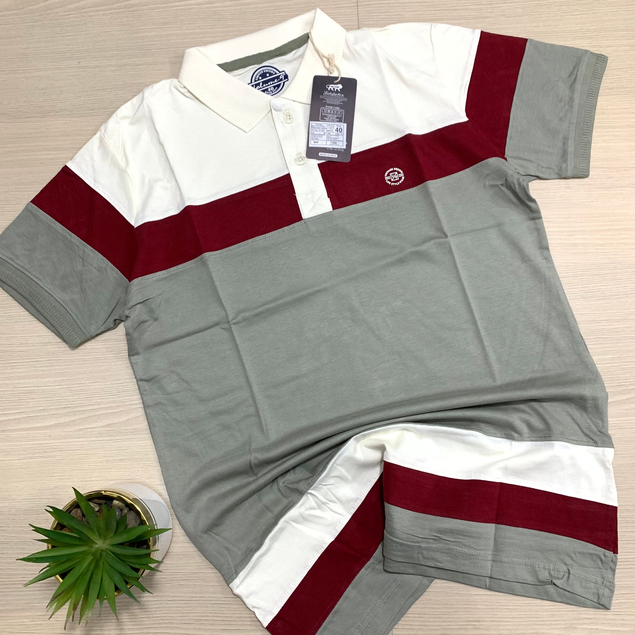 VOLUME-9 STRIPPED POLO- 09_0