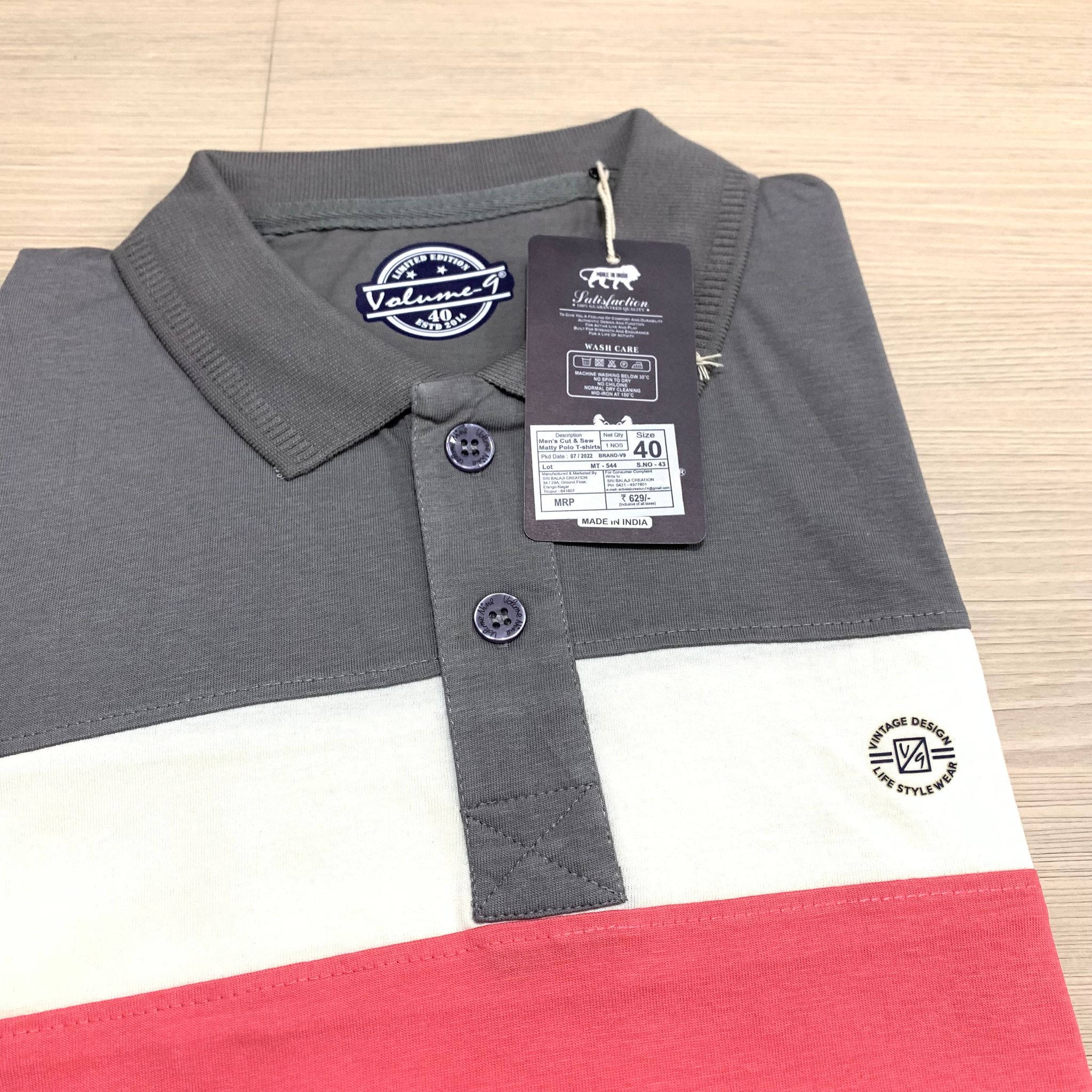 VOLUME-9 STRIPPED POLO- 8_1