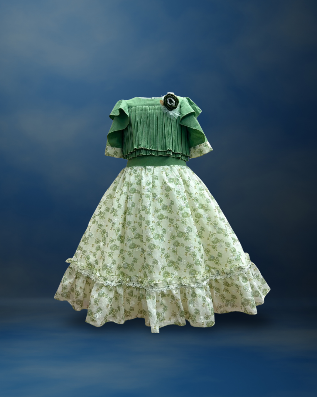 Pink - Nabotique Girl's Flower Print Chiffon Dress_2