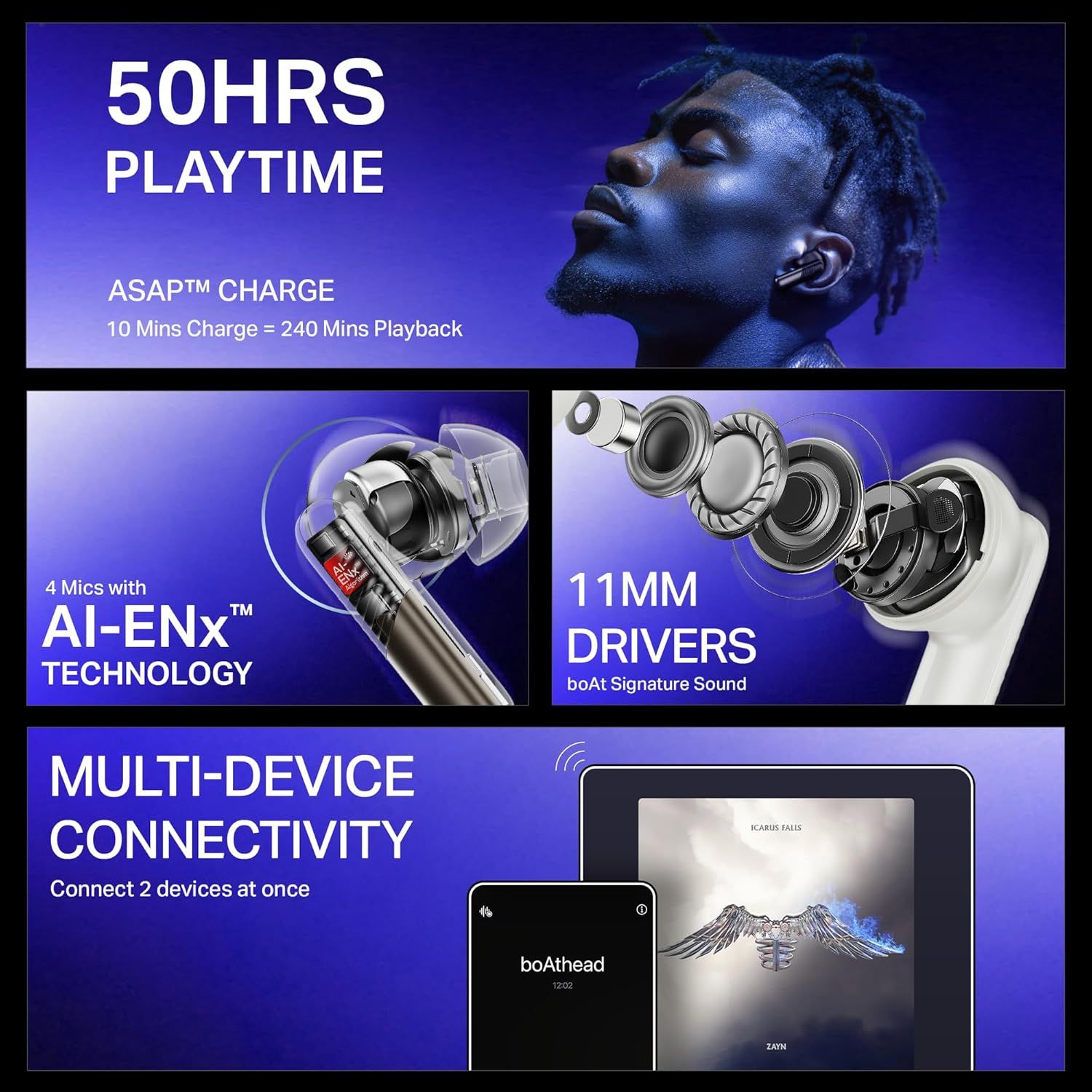 boAt Airdopes Prime 412, 4Mics AI-ENx Tech, 50 Hrs Battery, Multipoint Connectivity,Fast Charge, App Support, Bluetooth Earbuds_1