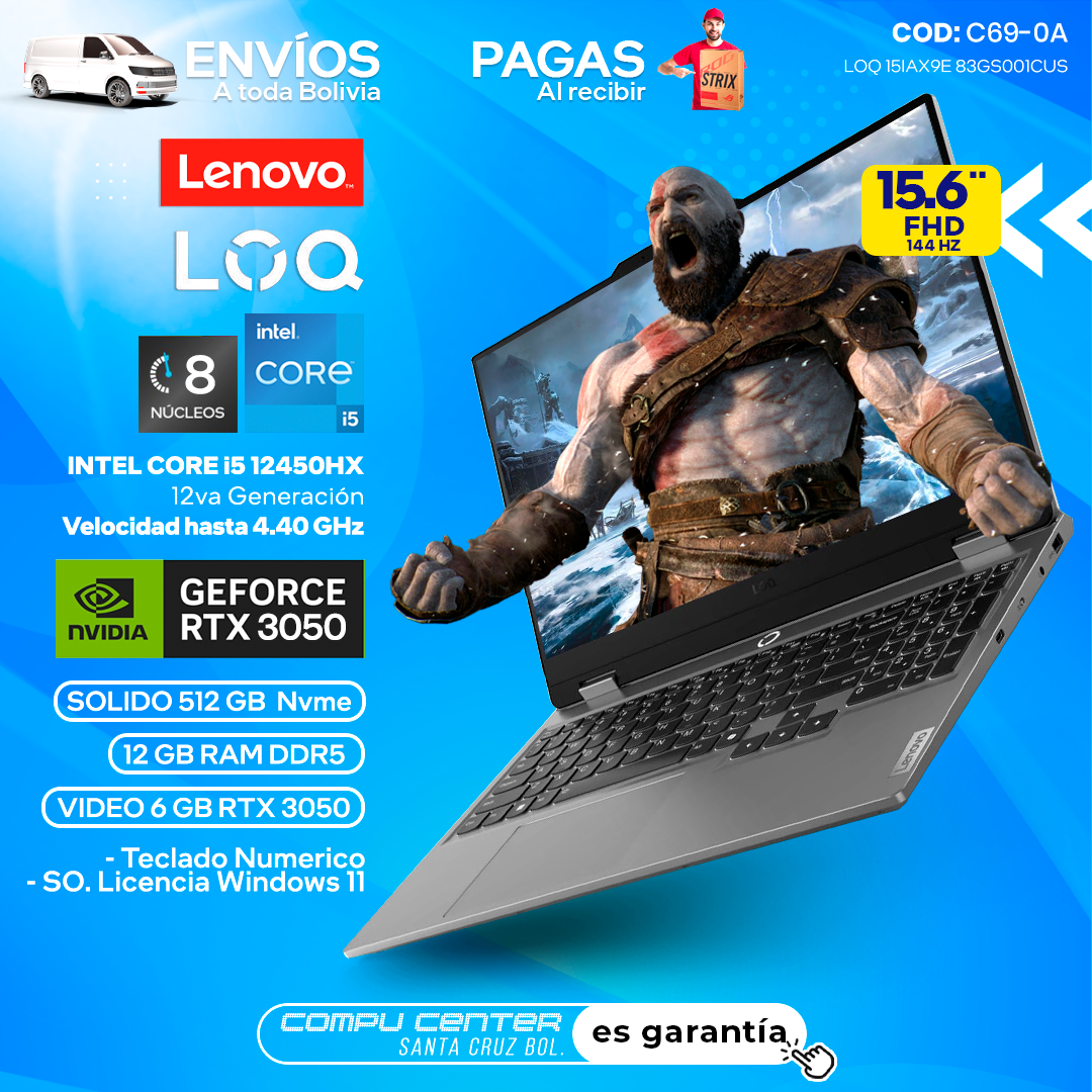 LENOVO LOQ 15 15IAX9E / CORE i5 12Va Generación / RTX 3050 6 GB_0