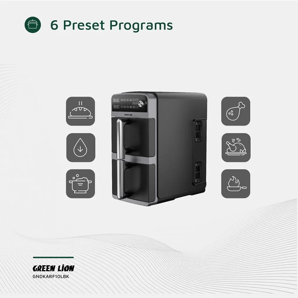Green Lion 10L Double-Decker Air Fryer - Black_5