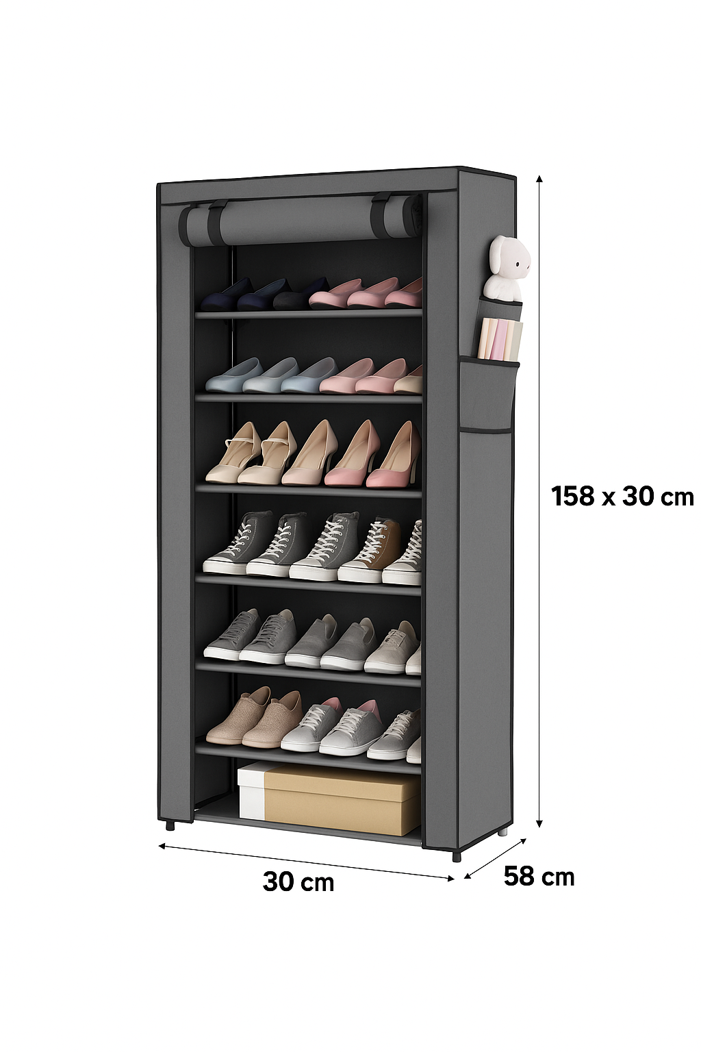 9-Layer Shoe Rack with Cover_0