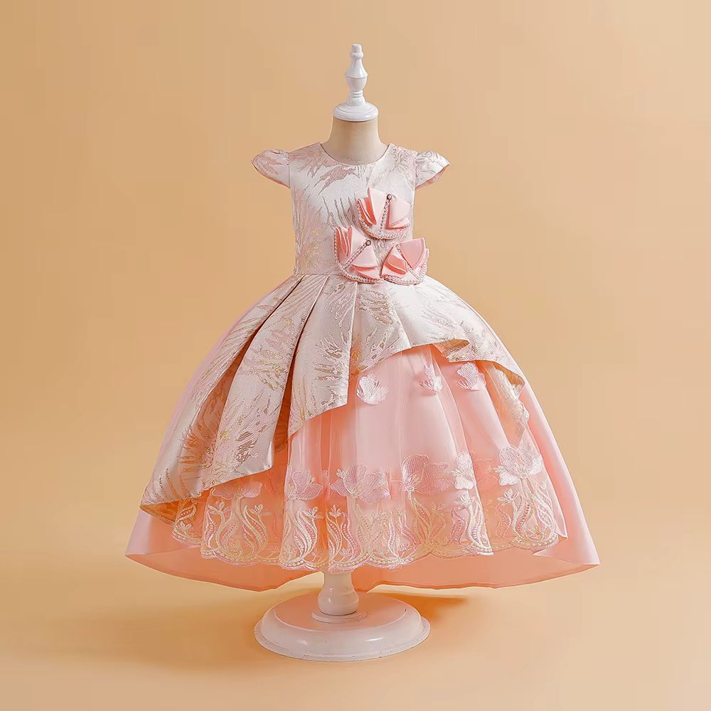 Vintage Embroidery Girls Christmas Dress _1