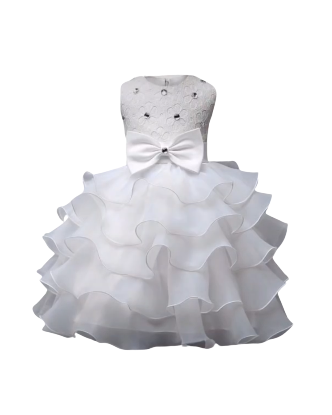 Kids Ruffles Lace Party Wedding Dresses_0