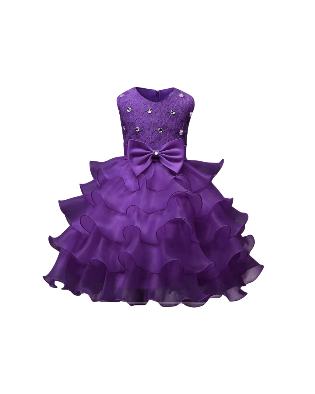 Kids Ruffles Lace Party Wedding Dresses_4