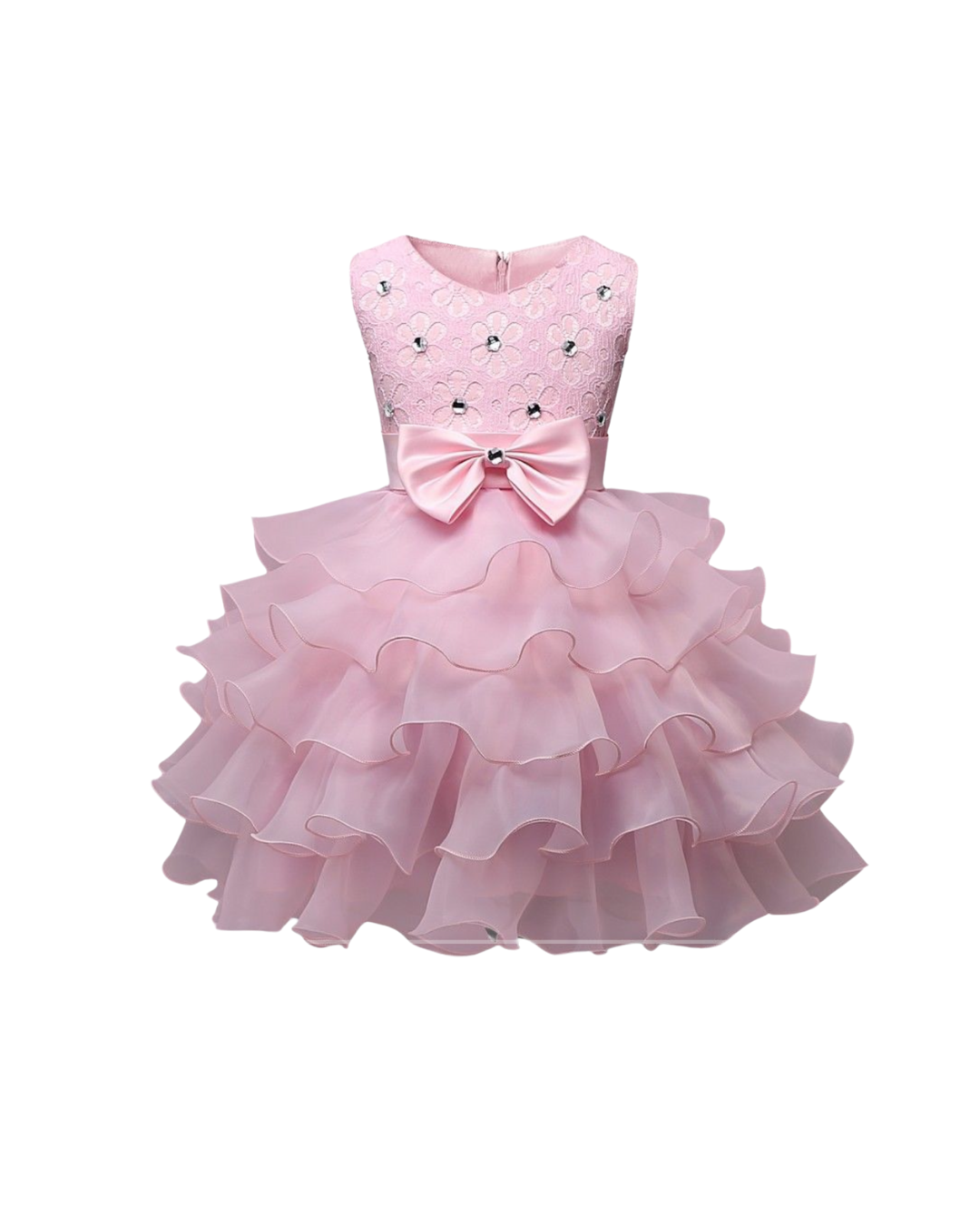 Kids Ruffles Lace Party Wedding Dresses_2
