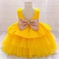 Nabotique - Toddler Girls Net Yarn Embroidery Rhinestone Bowknot Birthday Party Gown Long Dresses Headband Suit_4
