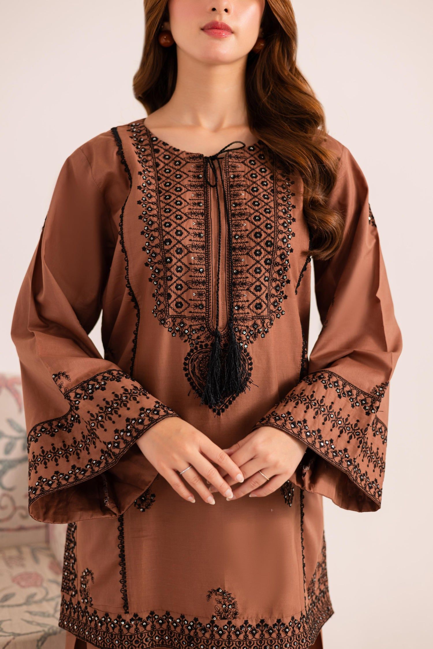 2PC Embroidered Dress - 1126_1