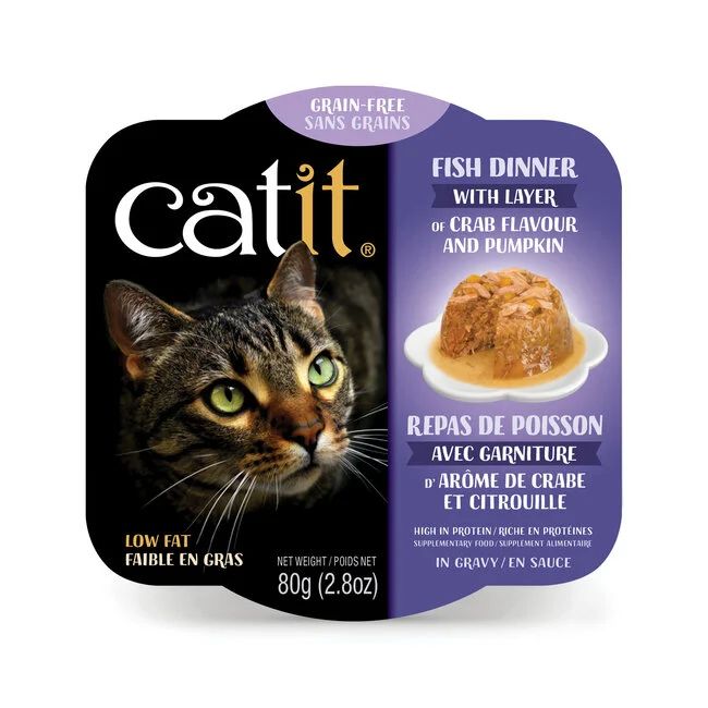 Catit Fish Dinner, Crab Flavour &#038; Pumpkin 80 g,_1