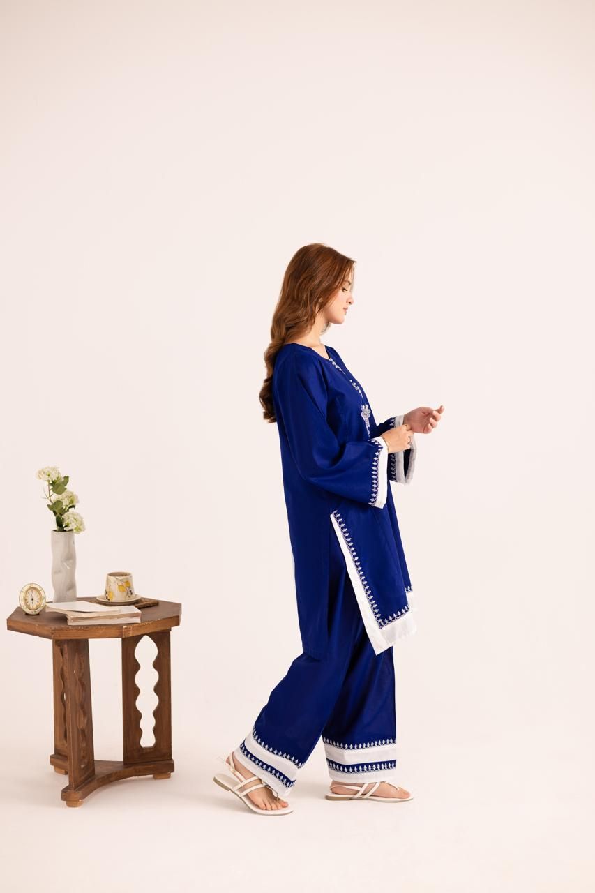 2PC Embroidered Dress - 1138_1