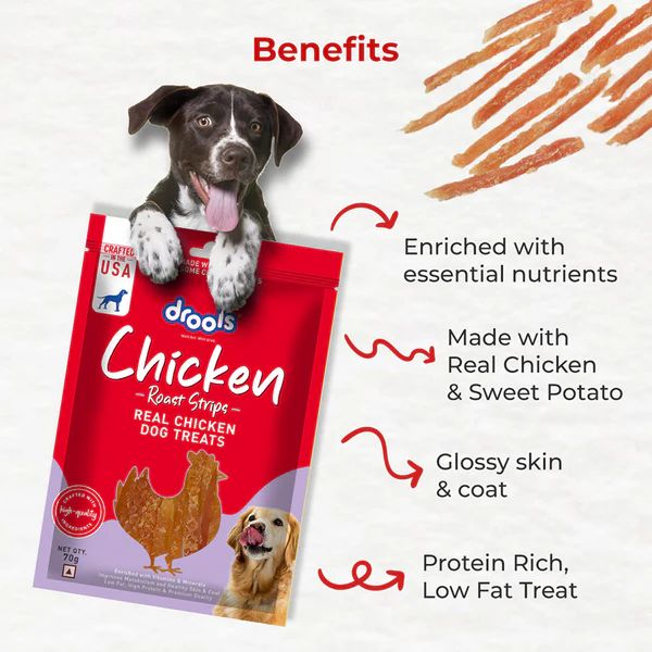 Drools Chicken Roast Strips Dog Treats 70g_1